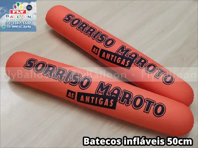 Bastões de torcida infláveis promocionais personalizados para a banda Sorriso Maroto